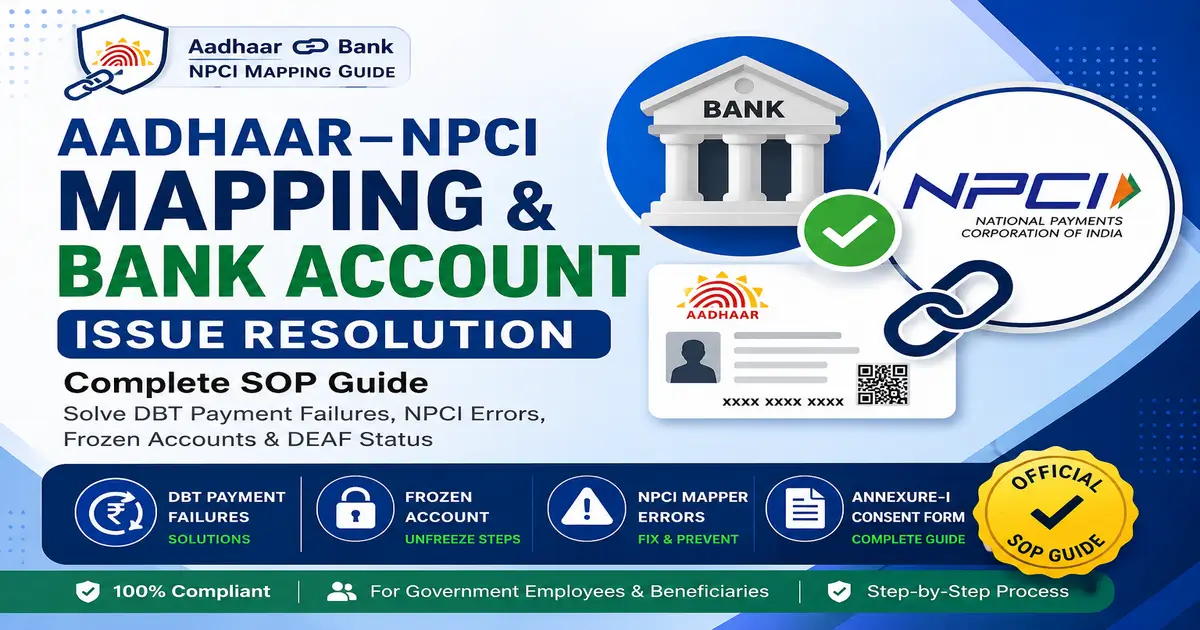 How to Fix Aadhaar NPCI Mapping Bank Problems