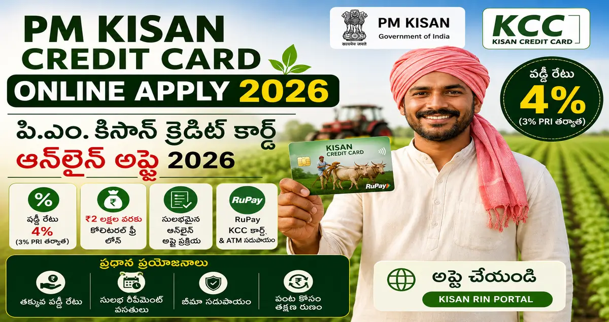 PM Kisan Credit Card online apply 2026 KCC loan guide in Telugu